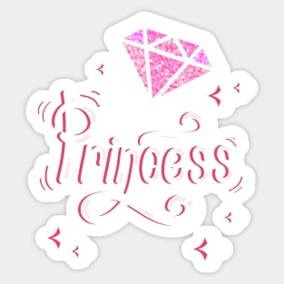 pink sparkles Princess for girls kids and adults Sticker